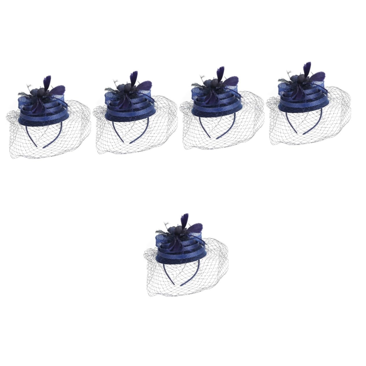 FRCOLOR 5pezzi Fascinator Elegante per Donne Cappello Cerimonia Multifunzionale Accessorio per con Clip Rimovibile per Feste Te Matrimoni e Occasioni Speciali