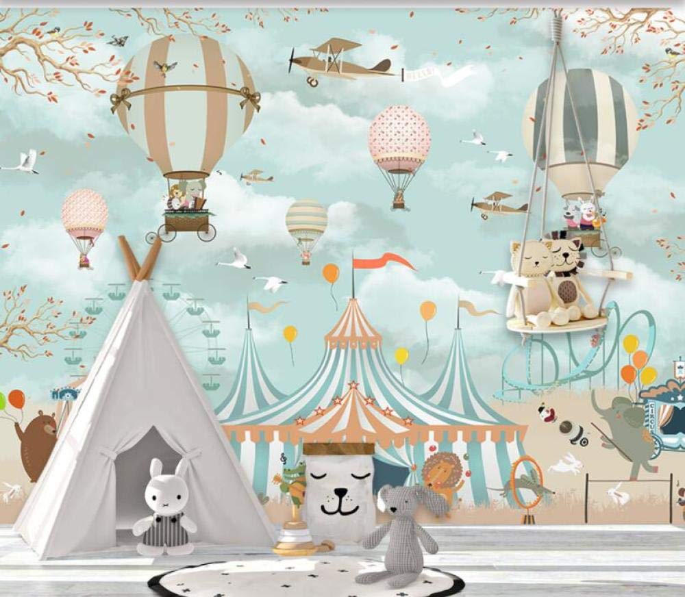 Papier peint 3D chiot et avion pour décorer un grand mur de chambre