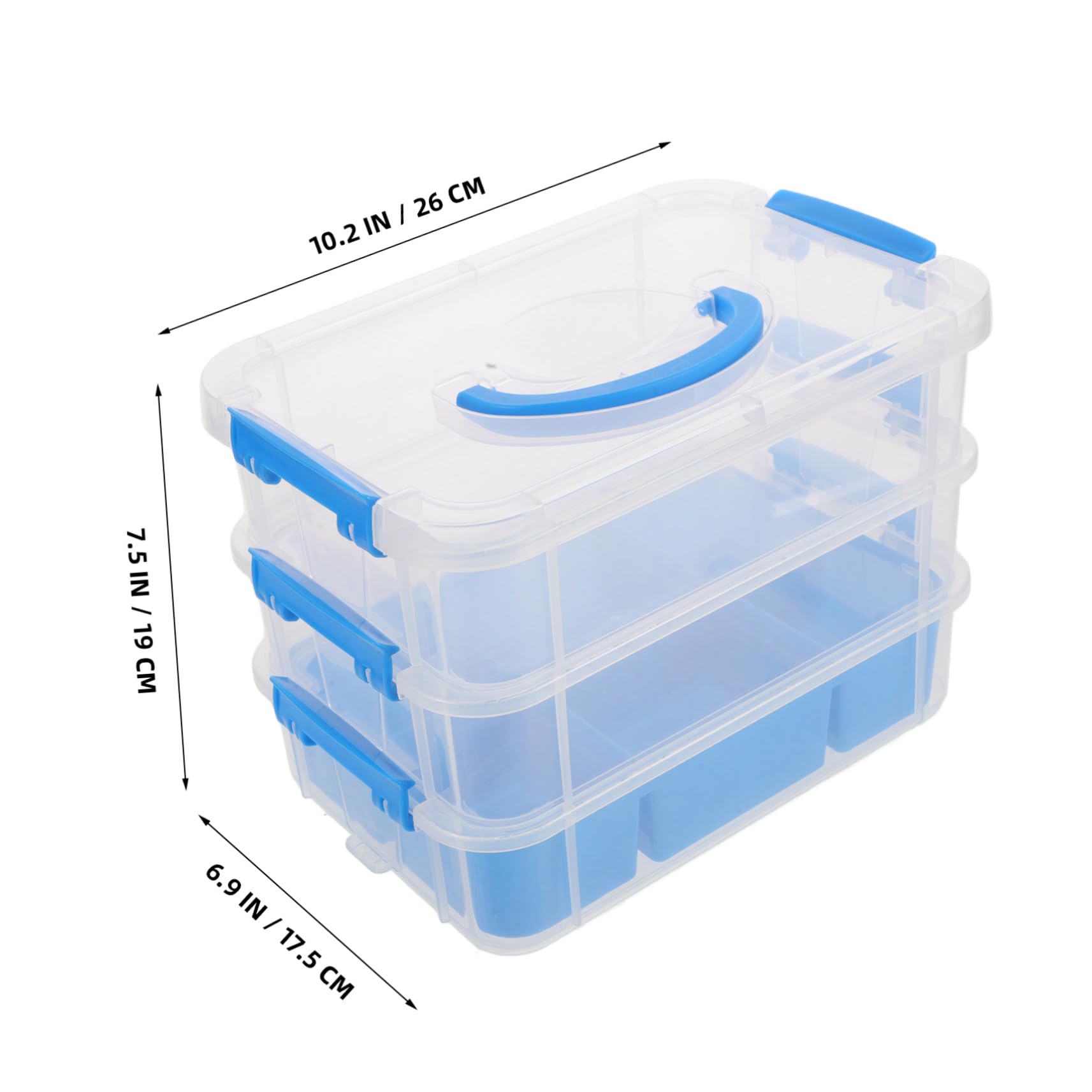 TOPBATHY Stapelbare Aufbewahrungsbox mit Fächern Transparenter Kunststoff Organizer für Kleinteile Bastelbedarf und Büro Vielseitig Nutzbar für Schule und Zuhause Robuste Sortierbox