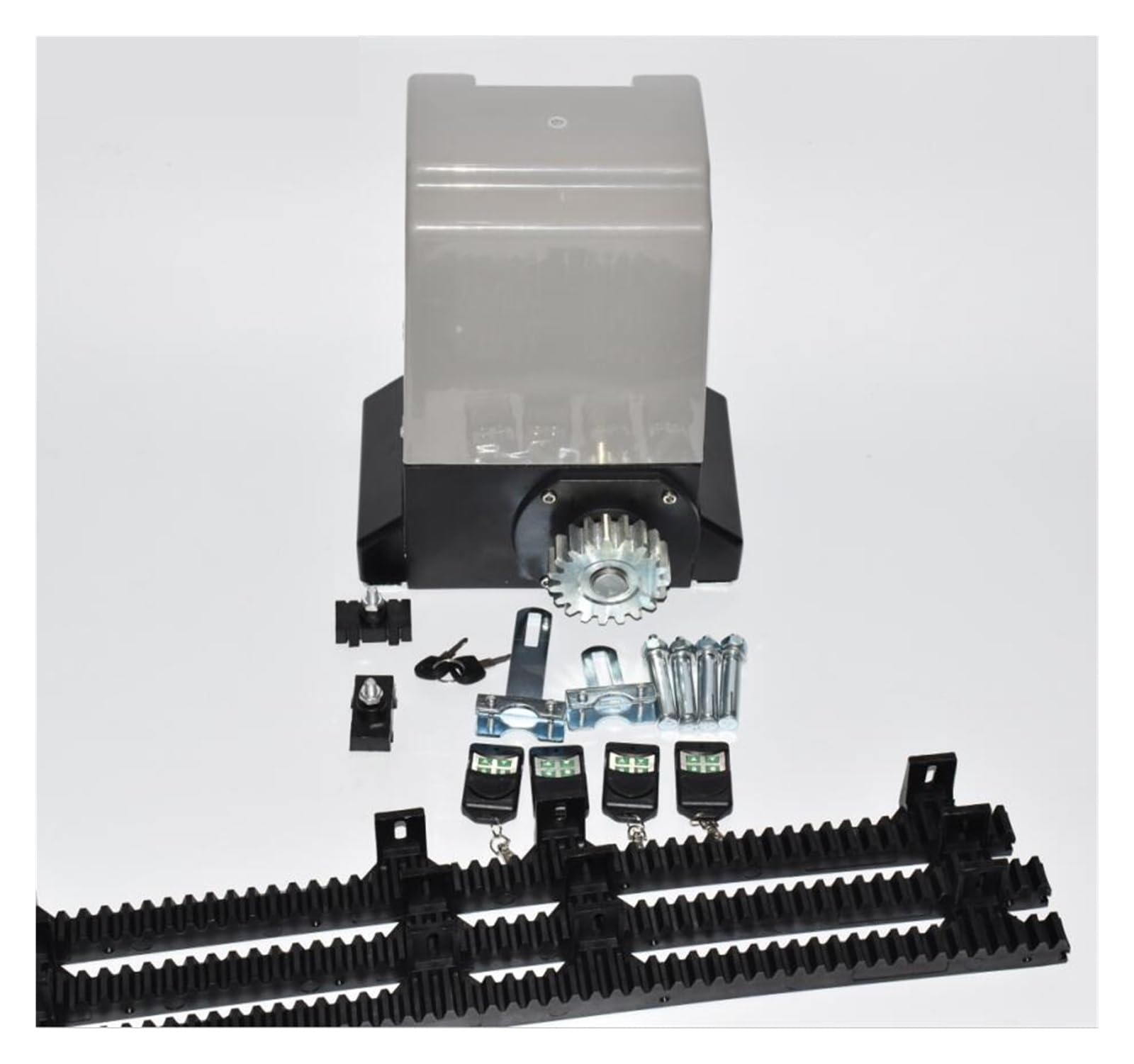 Intensywne użytkowanie Fabryczny dom 1200kg/1500kg Zestaw automatycznego elektrycznego otwierania bramy przesuwnej, 4 zdalne, szyny nylonowe 4m/5m(KIT 12)