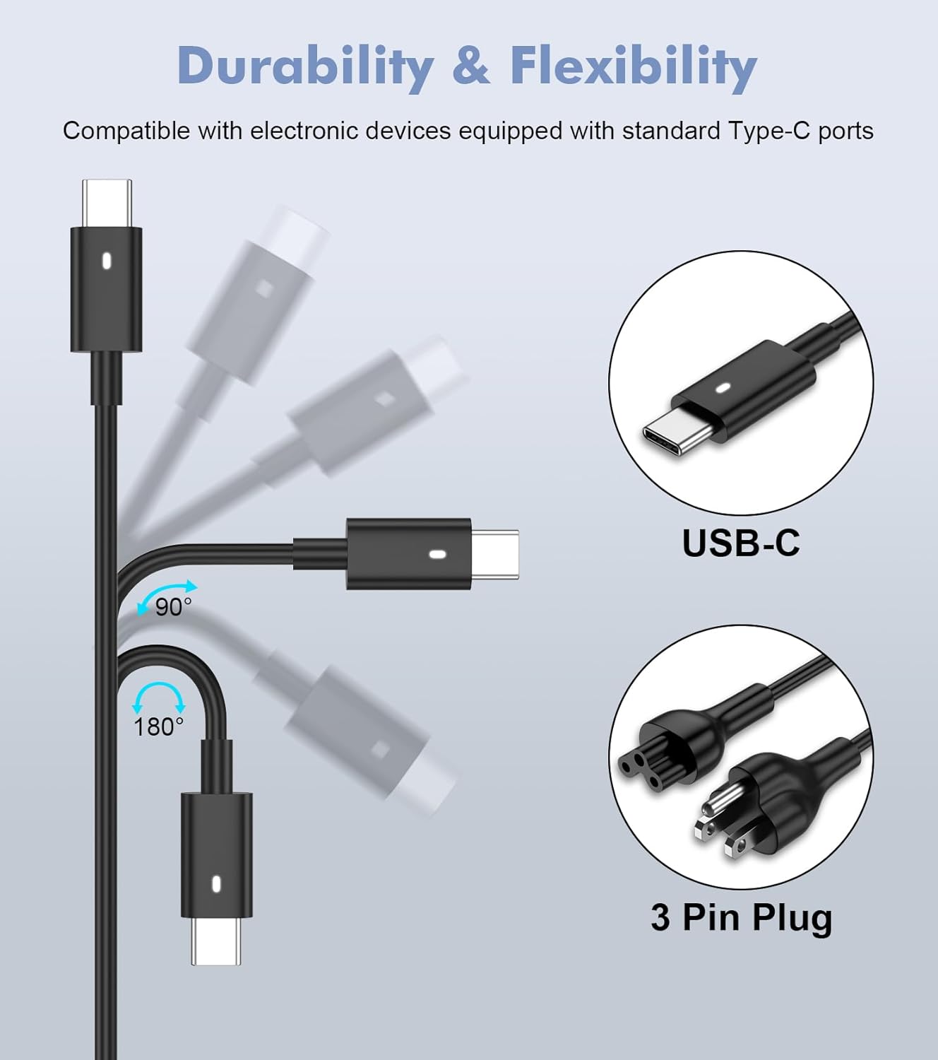Slim Adapter Replacement for Dell 130W Laptop Charger USB C - XPS 15 17 7590 9500 9510 9700 Precision 3550 3560 3561 5510 5520 5540 5550 5560 5570 Latitude 7210 7310 7410 Type C Computer AC Power Cord