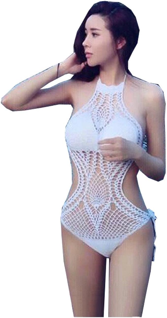 Amazon Wild Cats クロシェ編み ニットレース 水着 衣装 ダンス 温泉 海 プール リゾート 重ね着 カギ編み ビキニ レディース エコバッグ付き ビキニ セパレーツ 通販
