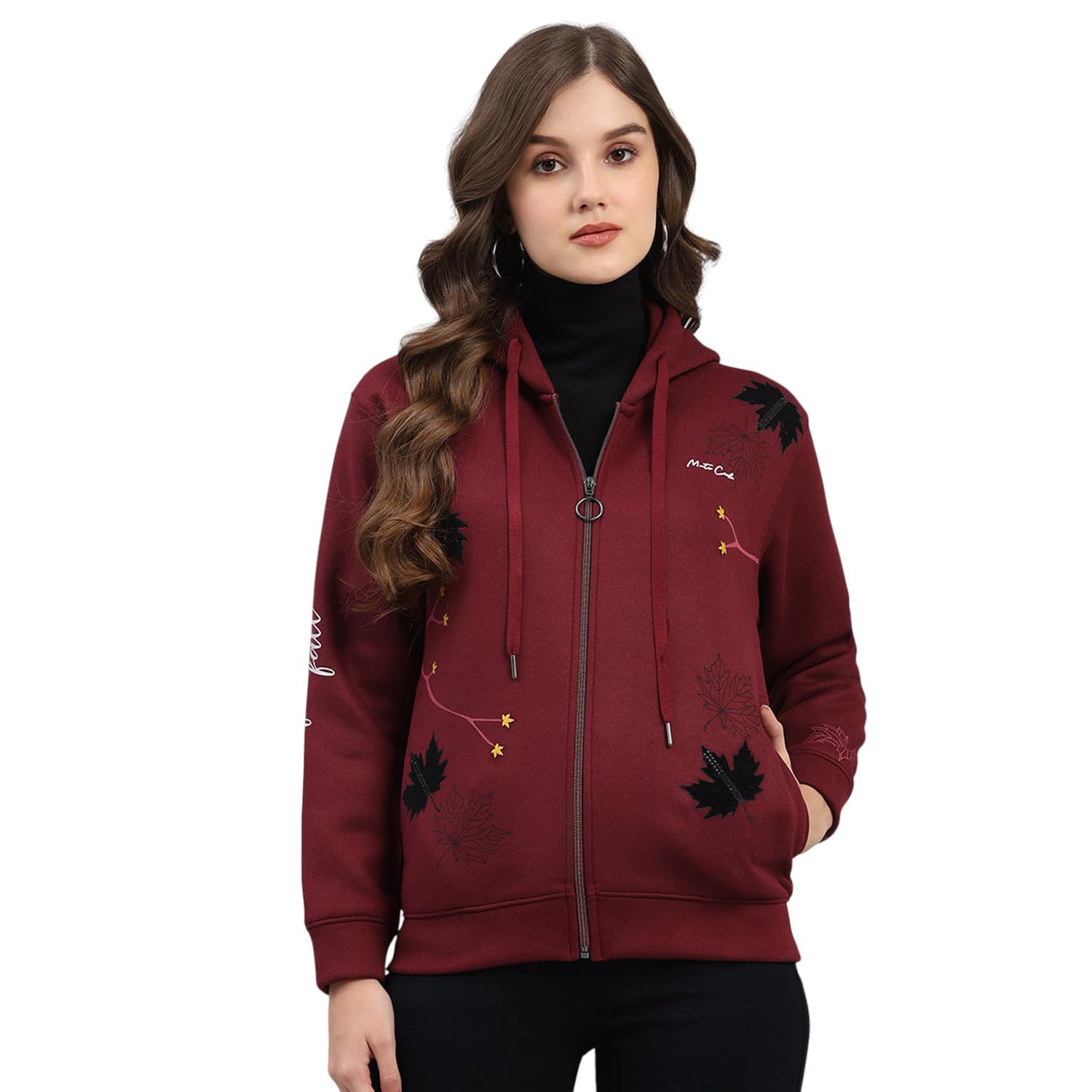 monte carlo Womens Regular Fit Printed Hooded 2 Side Pocket Zipper Full Sleeve Winter Sweatshirt Warm Pullover for Ladies | Comfortable Casual Winter Wear for Women's (Pack of 1)-picture-54