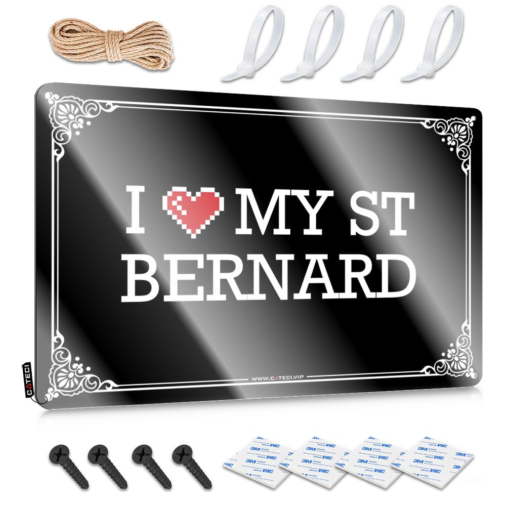 Cadeau décoration murale St Bernard rétro rustique pour passionnés