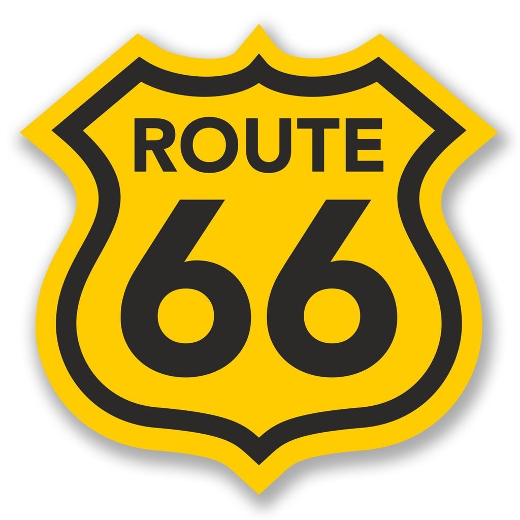Destinationvinyl Multicolor 2 X 10Cm/100Mm Usa Route 66 Vinyl Self Adhesive Sticker Decal Laptop Travel Luggage Car Bike Sign Fun #4291