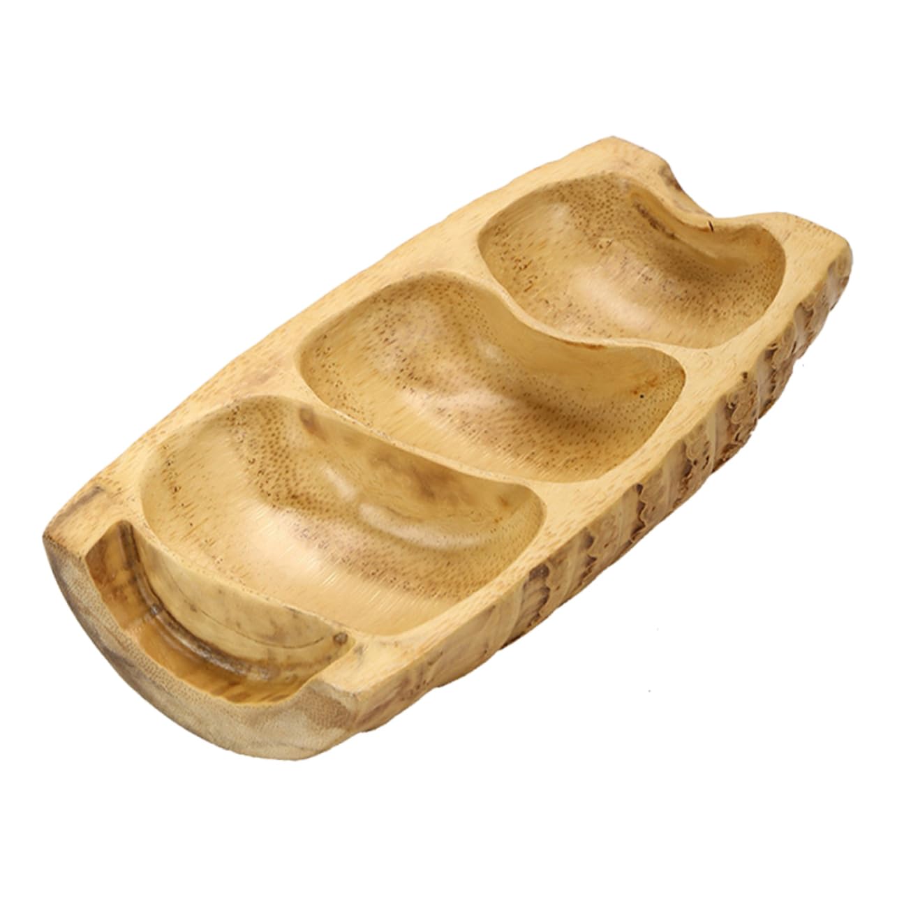 Présentoir à dessert et plateau de fruits secs en bois de racine de noix