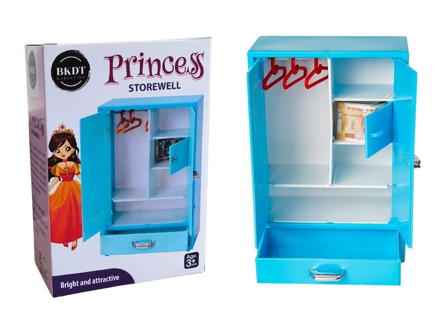 BKDT Marketing Storewell Almira Toy | Best Pretend Play Role Play Toys for Kids 15.5 cm's in Height - Birthday Gift for Boys & Girls,mini Toy almirah/Cupboard