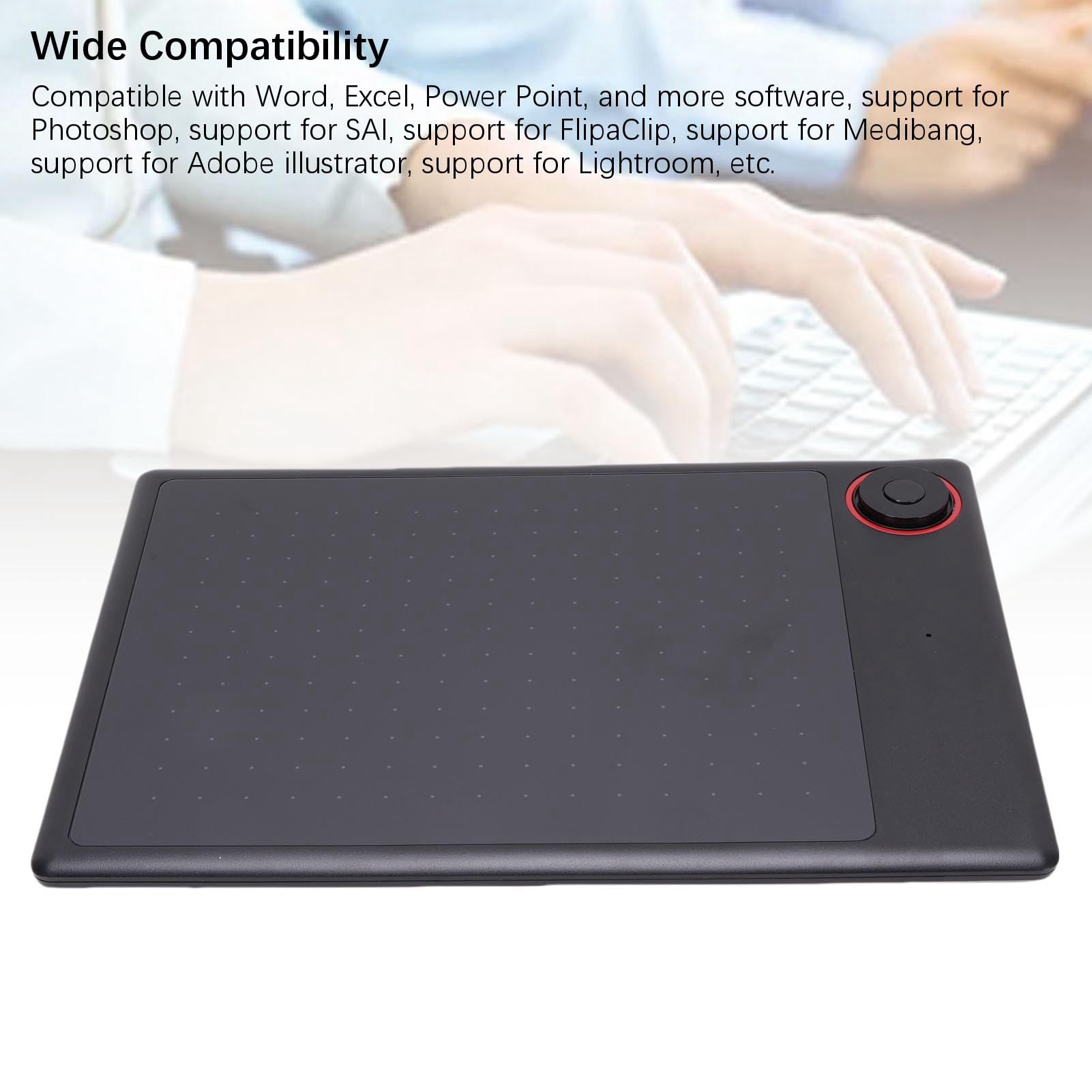 Cosiki Tableta de Dibujo, Tableta Gráfica de área Grande, con Lápiz Sensible a la Presión de 8192 Niveles, de Personalización de Atajos de Tecla M, Compatible con SAI Illustrator