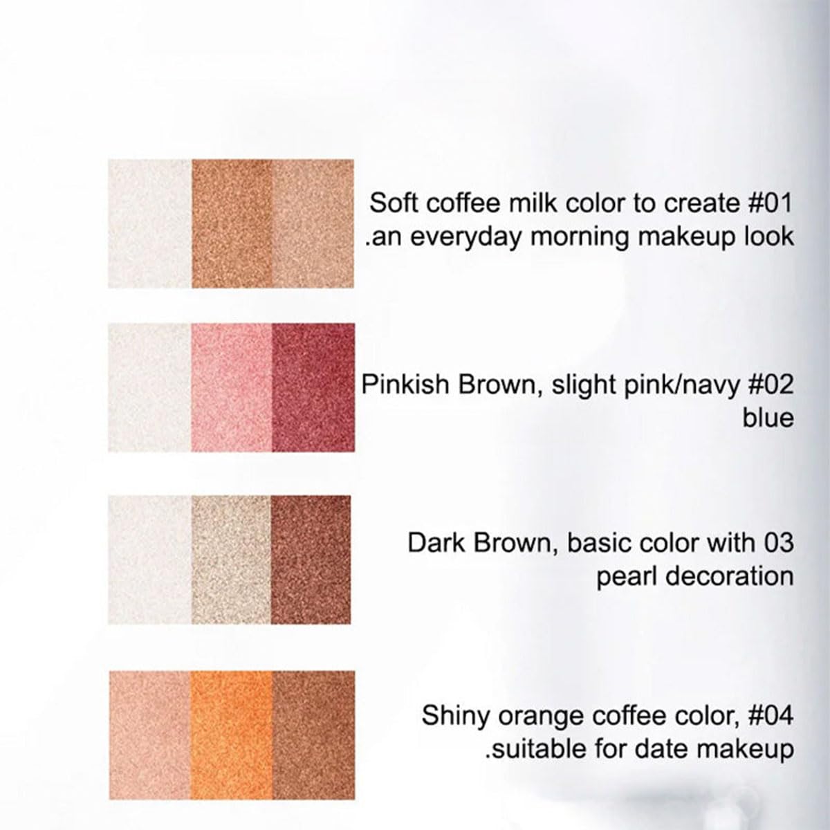 Dégradé imperméable Shimmer Eye-Shadow 3 Tone Stick,Stick de fard à paupières triple couleur Waterproof Shimmer Gradient,Maquillage des yeux sans effort (01#Coffee)