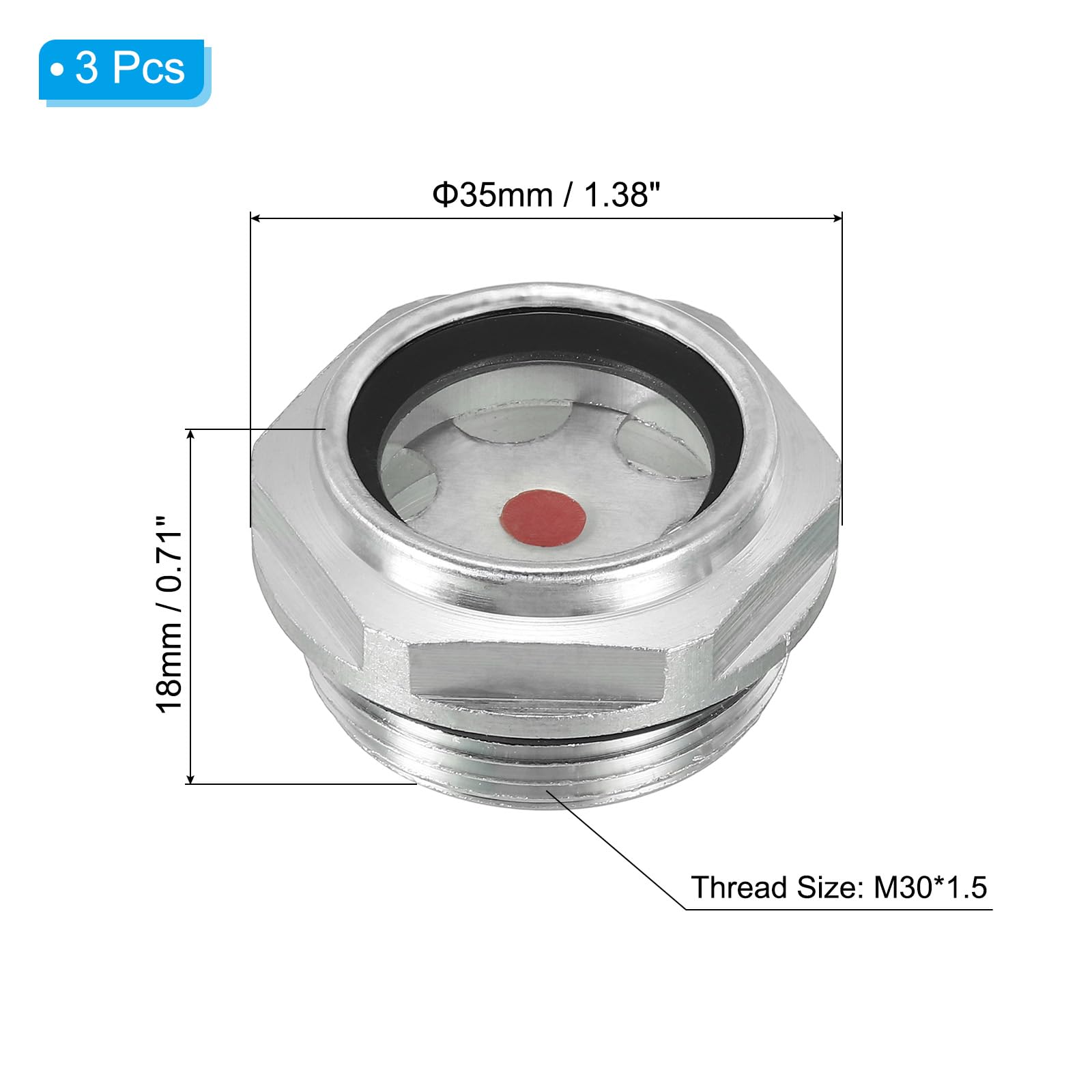 PATIKIL Air Compressor Oil Sight Glass - Image 2