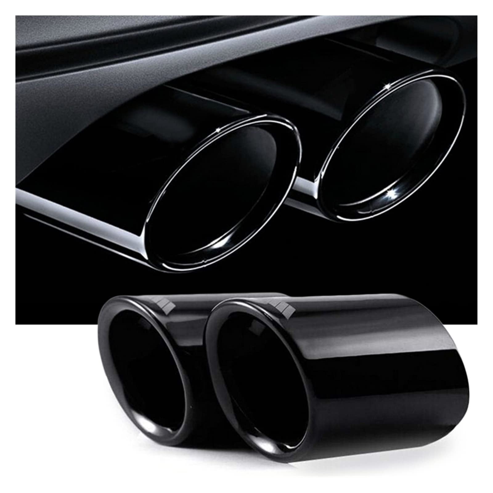 Silenciador Escape Kit Silenciador Trasero Escape para BMW E90 E92 325 2006-2010 1 Par Titanio Negro para Coche Escape Sonido Turbo