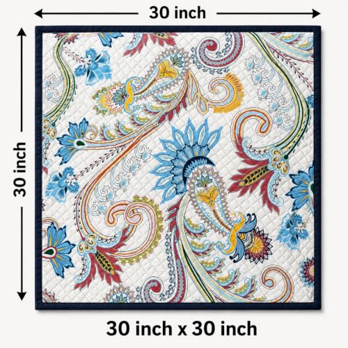 Image of Homerz Premium Reversible Bed Server | 30x30 Inch Quilted Waterproof Fabric | Foldable Dining Mat for Bed, Sofa & Floor Use (Orbit, 30x30)