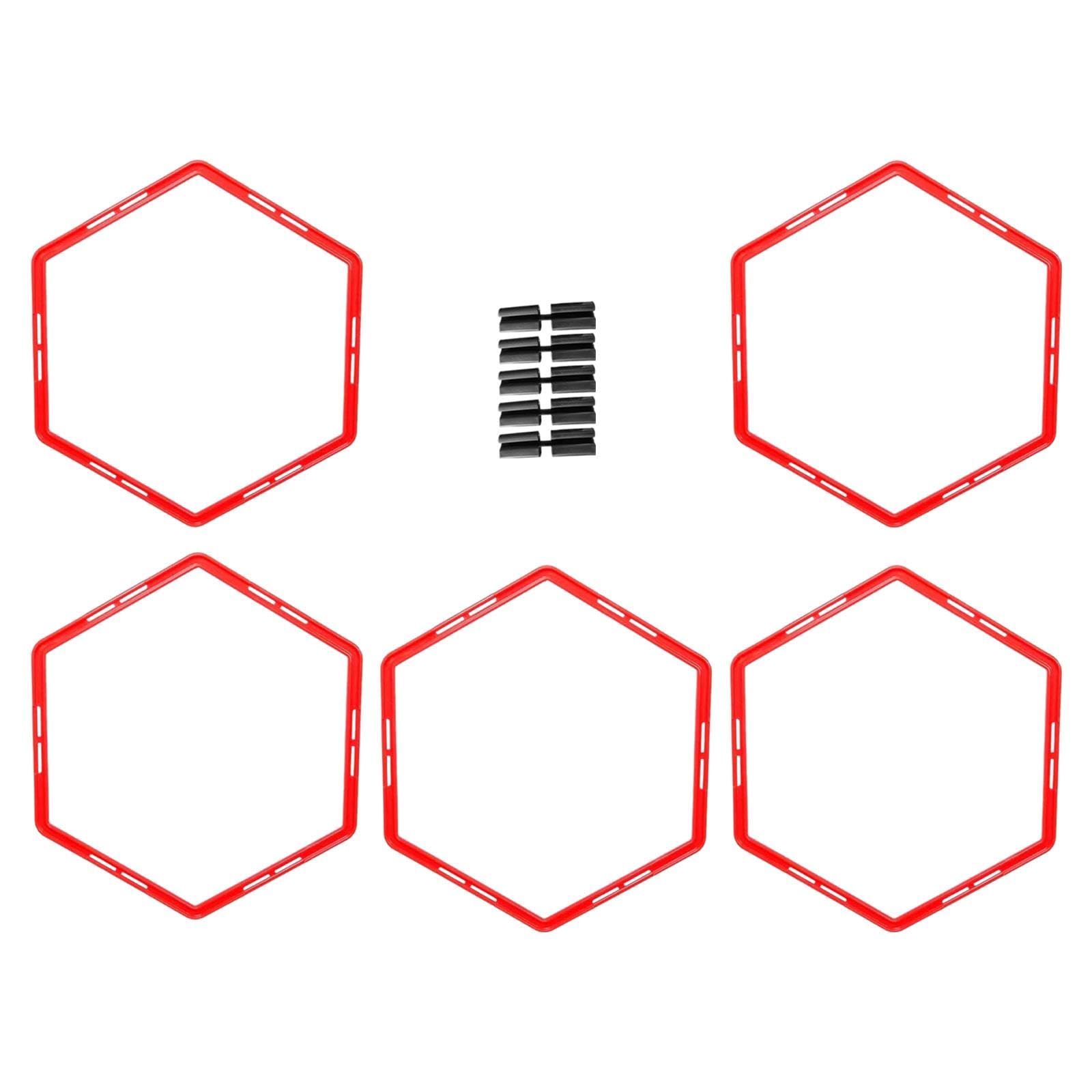 rockible 5Pcs Agility Training Rings Exercise Rings Set Home Gym Training Rings 50cm, Red