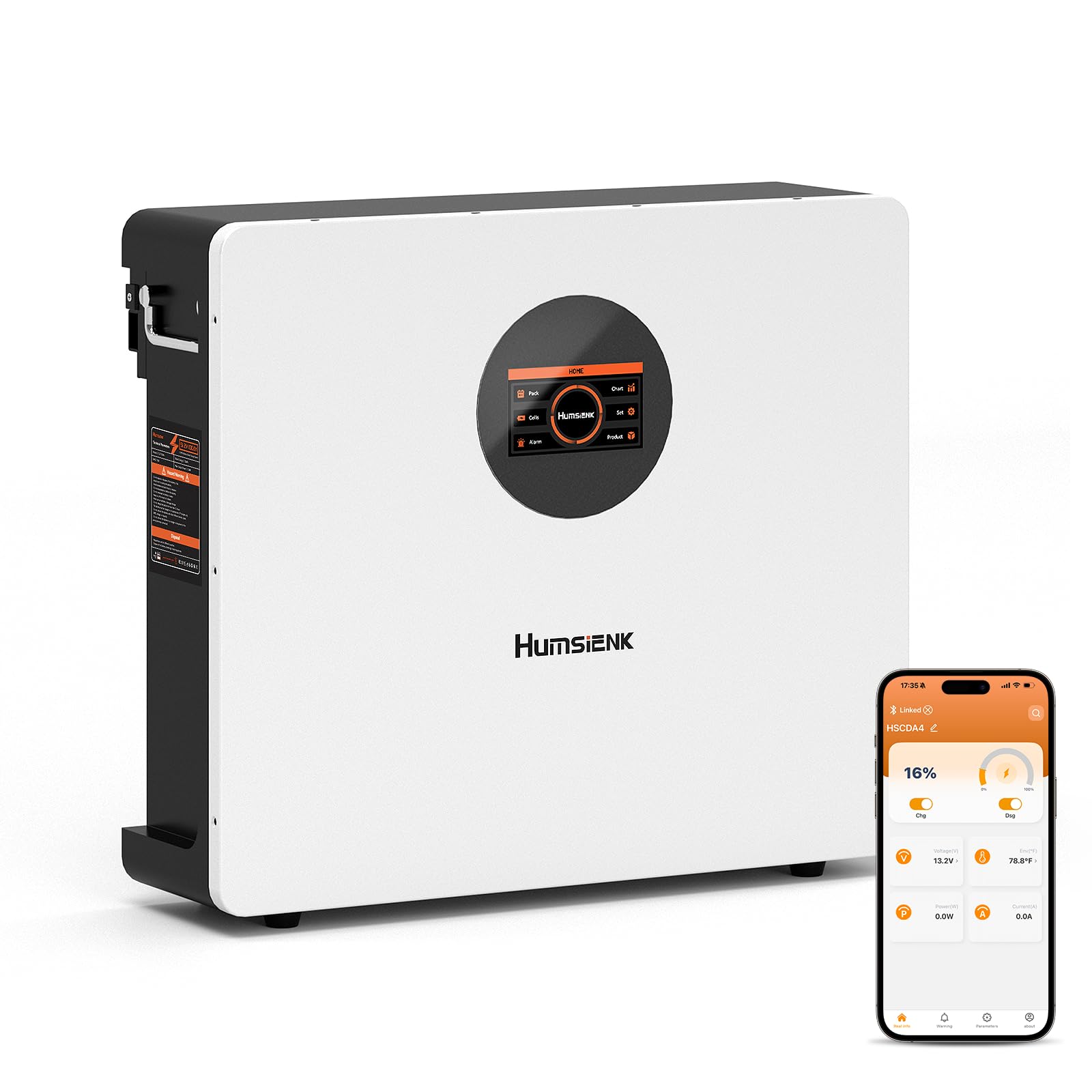 HumsiENK 48V 100Ah LiFePO4 Wall-Mounted Battery