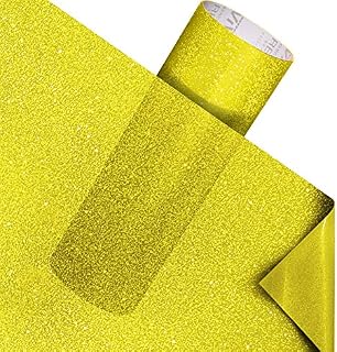 VViViD DECO65 Colorful Crystal Tint Transparent Frosted Crafting Adhesive Vinyl Film 12 Inch by 48 Inch Roll w/ 12 Inch by 24 Inch Sheet of High-Tack Transfer Paper (Gold Yellow)