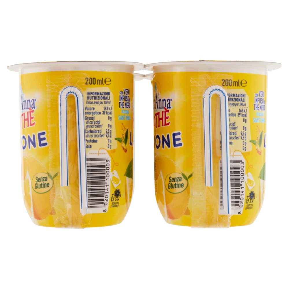 Italian Gourmet Testpaket SanThè tè Limone Pesca Eistee Mix Brik 48 x 200ml | Vero infuso in acqua minerale; pratiche confezioni per scuola, Büro, Ausflug, Gesamtnettogewicht 9,6 L + Kostenlos Polpa 400g