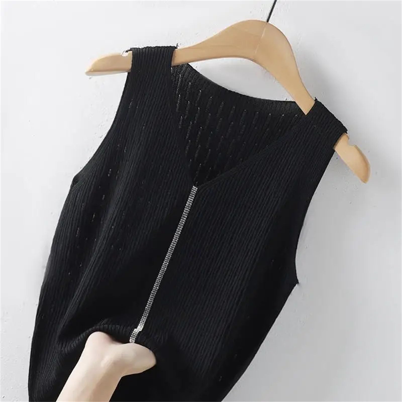 Camiseta corta de seda con tirantes para mujer, cuello en V, base delgada