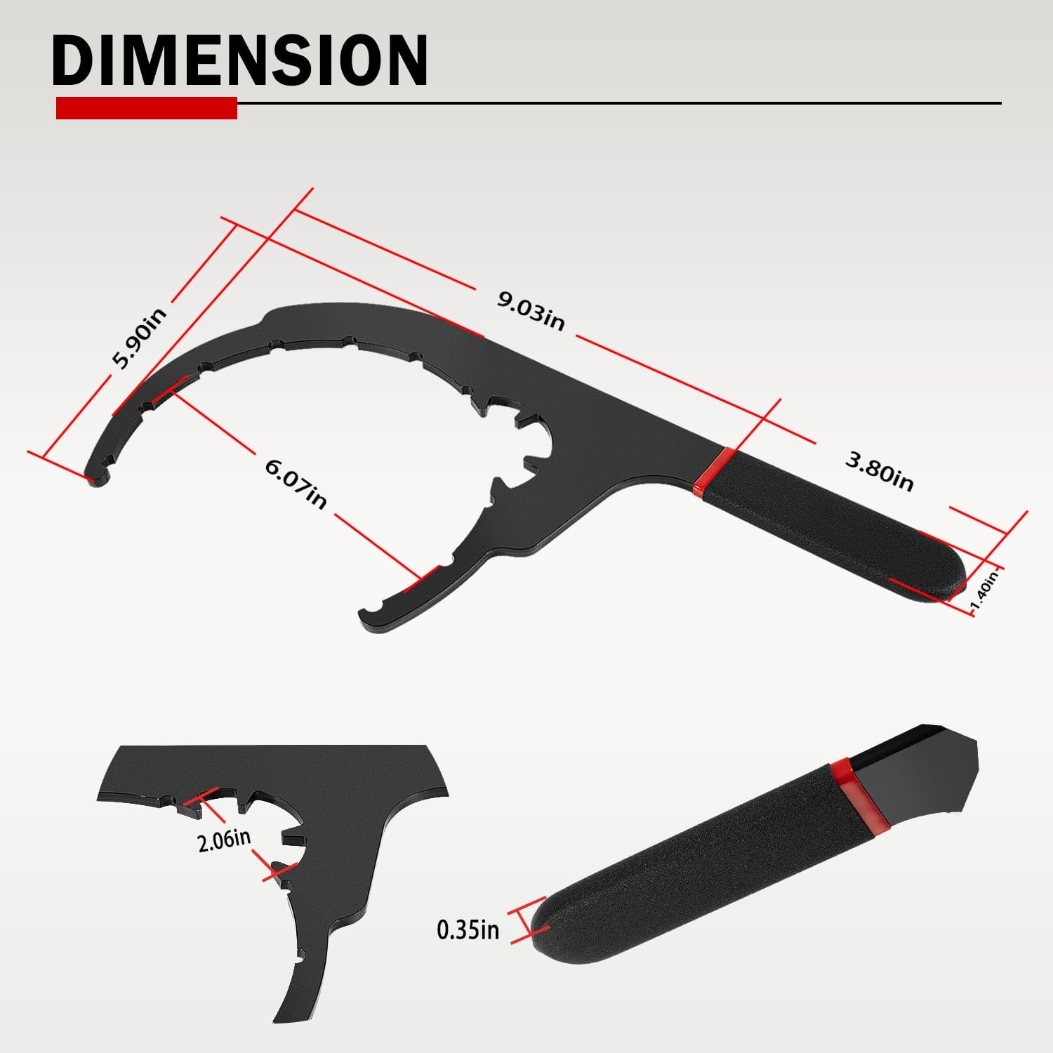 61110 Diesel Fuel Filter Wrench for Davco 6" Filter Colar/Vent Cap Separator Tool for Cummins, Paccar, Cummins, Peterbilt, Kenworth, with Detroit Diesel Truck Engines