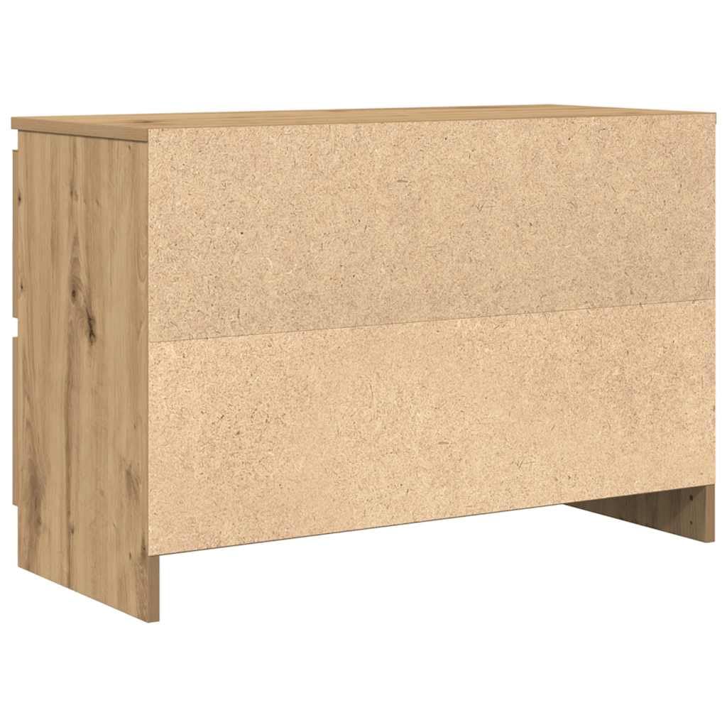 Szafka pod telewizor, dąb Artisan, 80 x 35 x 54 cm, materiał drewnopochodny, konsola medialna z 2 szufladami, łatwe w pielęgnacji, centrum rozrywki do salonu, sypialni
