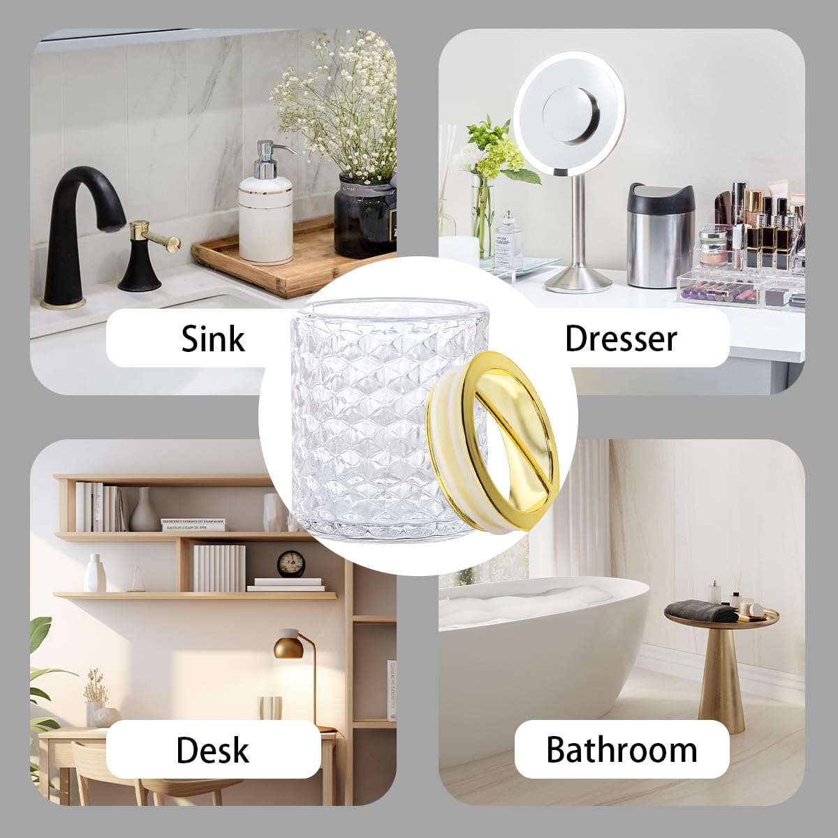 2 soportes para cepillos de dientes para baños, soporte de cepillo de dientes de vidrio y vaso de baño, soporte para cepillo de dientes y pasta de dientes con divisor, soporte para cepillo de