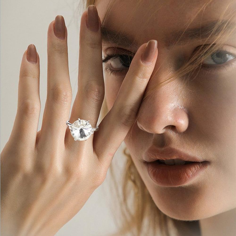 Plata 925 Diamante De Taladro Anillo Achicador De Anillos Anillo