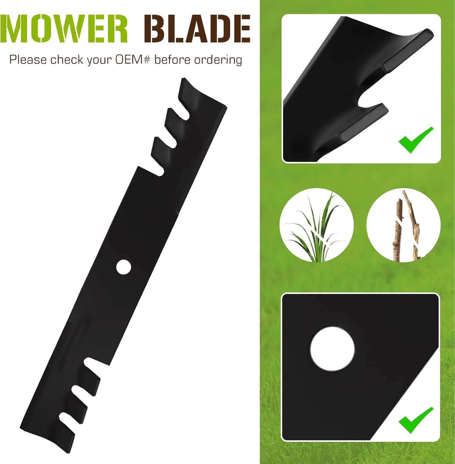 482878 Mulching Mower Blade Set for Scag 482462 481707 481711 Exmark 36'' 52'' Explorer 1-633482 539100341 Husqvarna 539100341 IZ5221 IZ5223 Encore 481707(3 Pack)