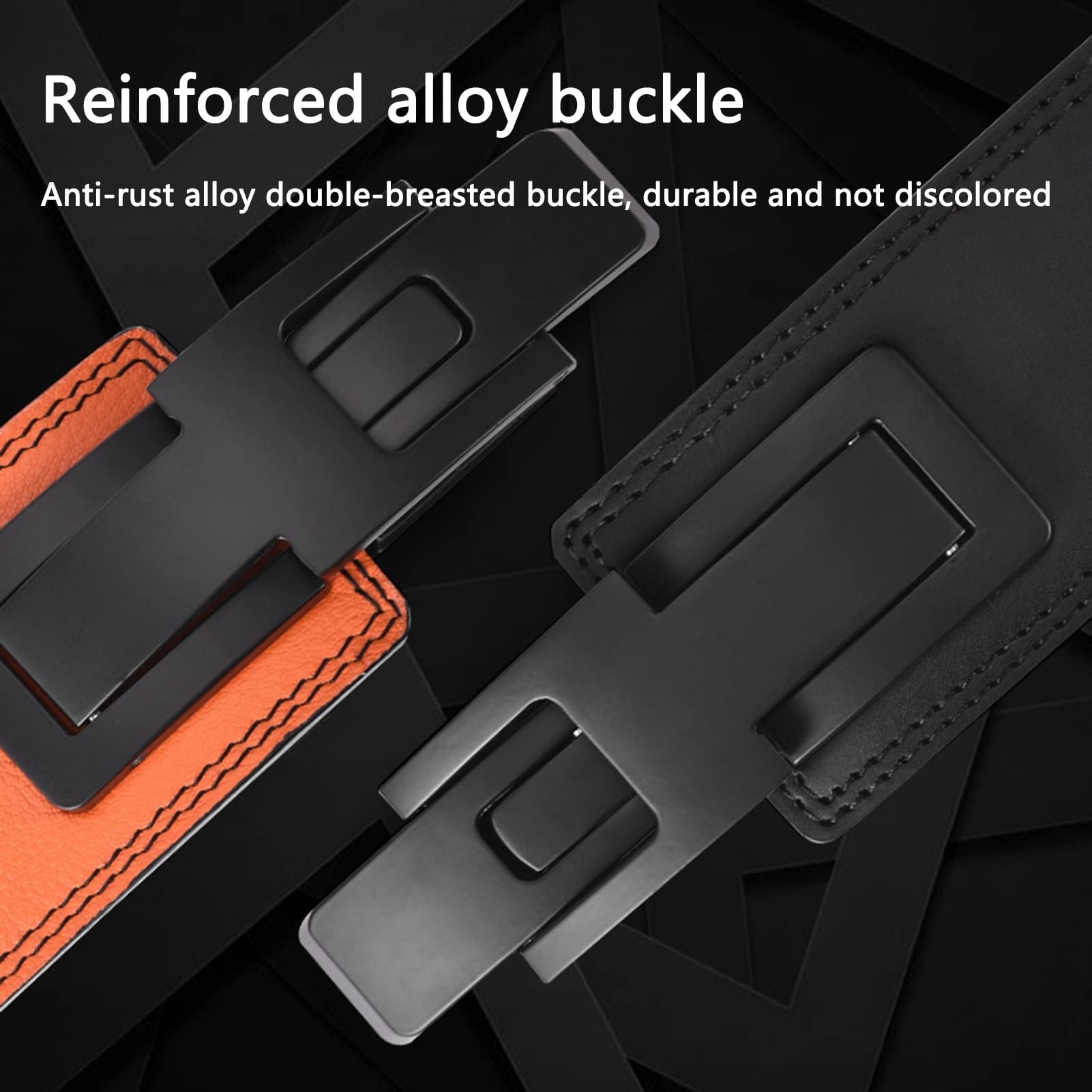 OQHAIR Weightlifting Adjustable Lever Belt 13MM Men's Squat Deadlift Leather Waist Support Power Weightlifting Lever Buckle Fitness Accessories (M: 80-95cm(31.49-37.4inch), Black)