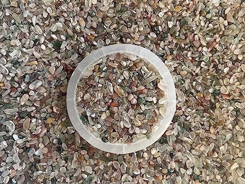 Image of 2 oz Lot Natural Semi Tumbled Gemstone Chips, Crushed Mini Crystals, Undrilled Crystal Chips (Mixed Agate)