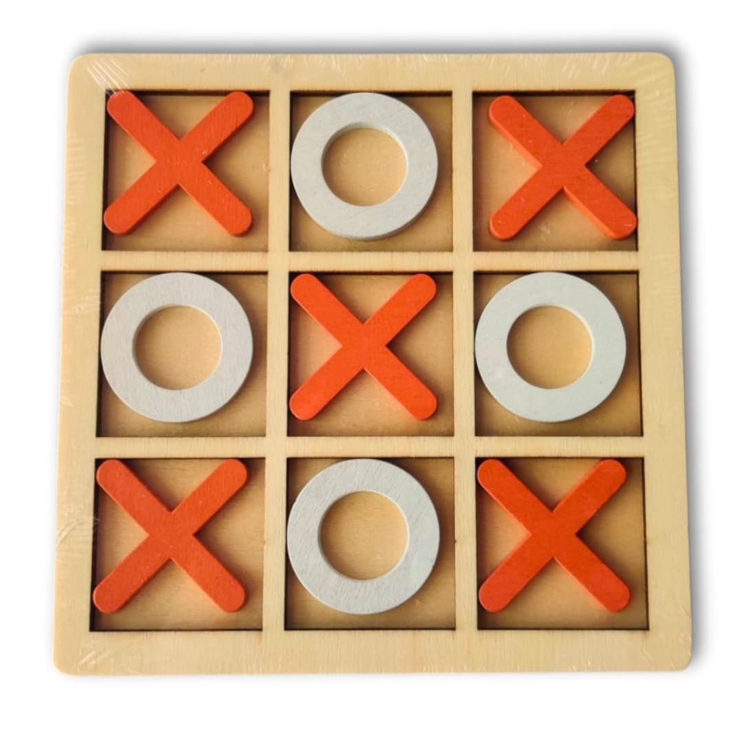 WeToyToy Wooden Tic Tac Toe Game | Board Games for Adults and Kids | Brain Games Toys for Kids 5+ Years | Return Gifts for Kids Age 8-12 | Games for Kids | Kids Brain Development (White & Orange) (B0CR96LTCN) Amazon Price History, Amazon Price Tracker