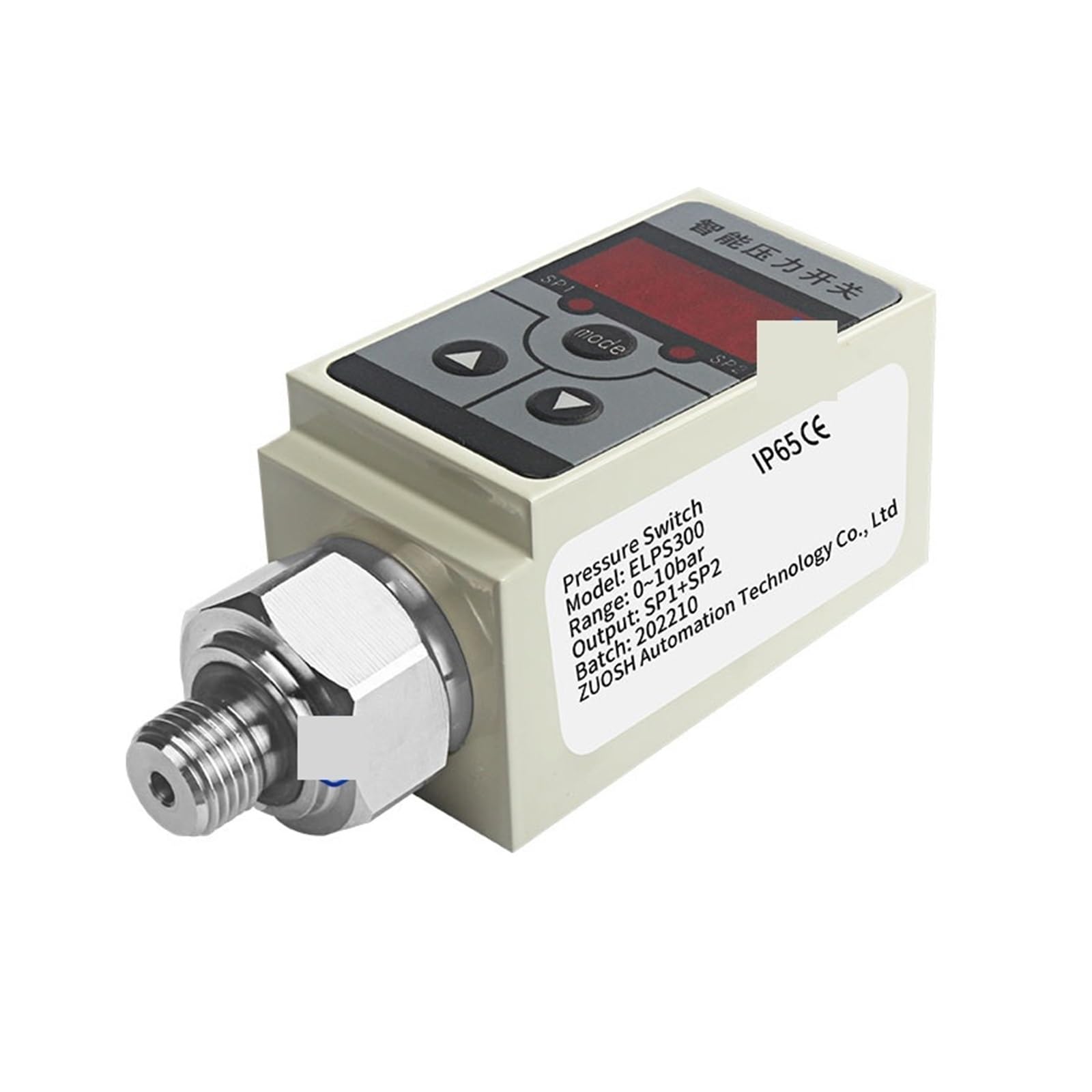 Interruptor de presión Digital electrónico intelinte NPN PNP 1 a 600 Bar, controlador interruptor neumático hidráulico 4-20mA,Alta precisión(-1 to 1 bar,G1-2,2 PNP output)