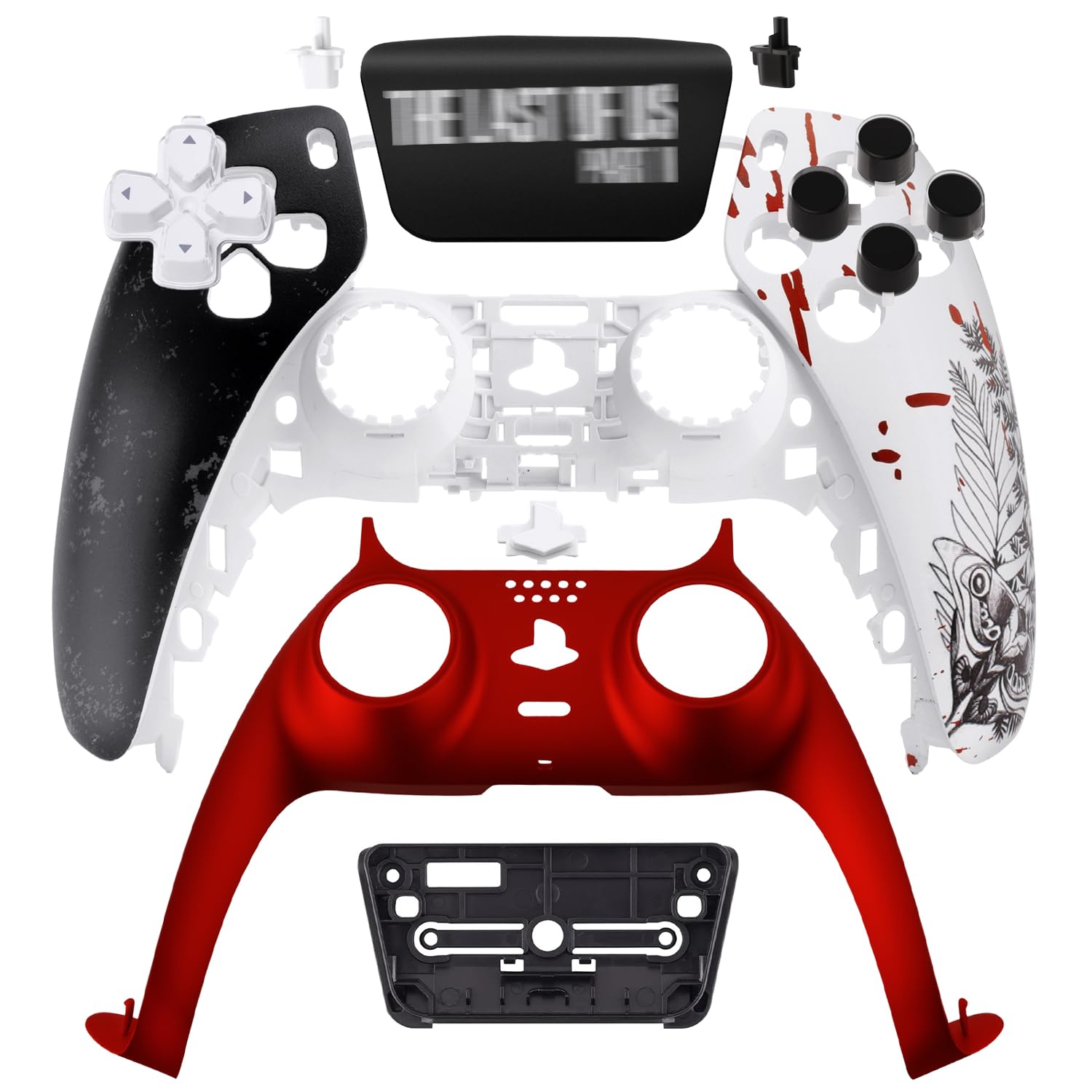 Replacement Front Shell Kit for PS5 Controller Custom TLOU2 Survival Game Style Faceplate Accessories with Touchpad Buttons D-Pad