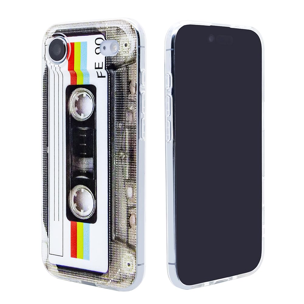 - Compatible with iPhone Air Cassette case,Unique Retro Mixtape Design Soft Cool Tape Music Phone Cover for Apple iPhone 17 Air 2025 White
