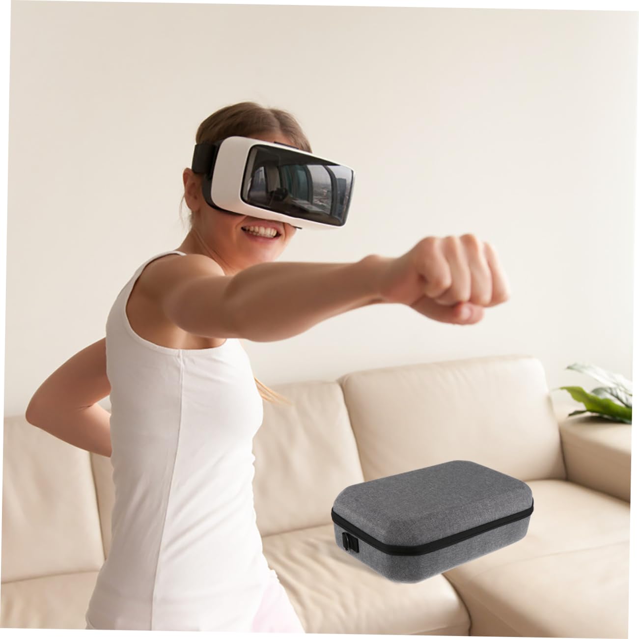Homoyoyo Estuche para 2 Gafas De Realidad Virtual con Bolsa De Almacenamiento De Eva: Diseño De Estuche Antigolpes para Viajes De Compañeros De Trabajo