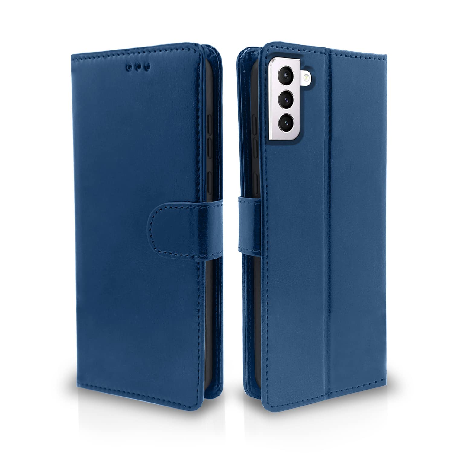 Pikkme Samsung Galaxy S21 FE 5G Flip Case Leather Finish | Inside TPU with Card Pockets | Wallet Stand and Shock Proof | Magnetic Closing | Complete Protection Flip Cover (Blue) (B0BGLVHRVZ) Amazon Price History, Amazon Price Tracker