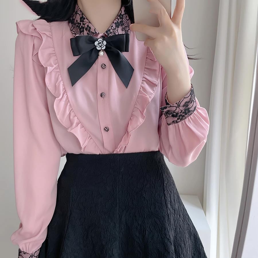 Camisas formales con pajarita para mujer