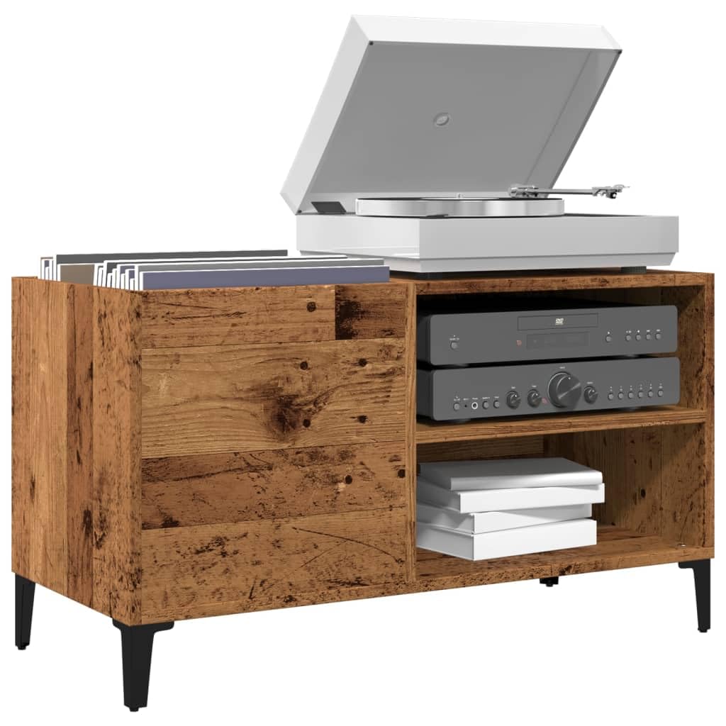 vidaXL Mobile Porta Dischi Legno Antico 84,5x38x48cm Legno Multistrato