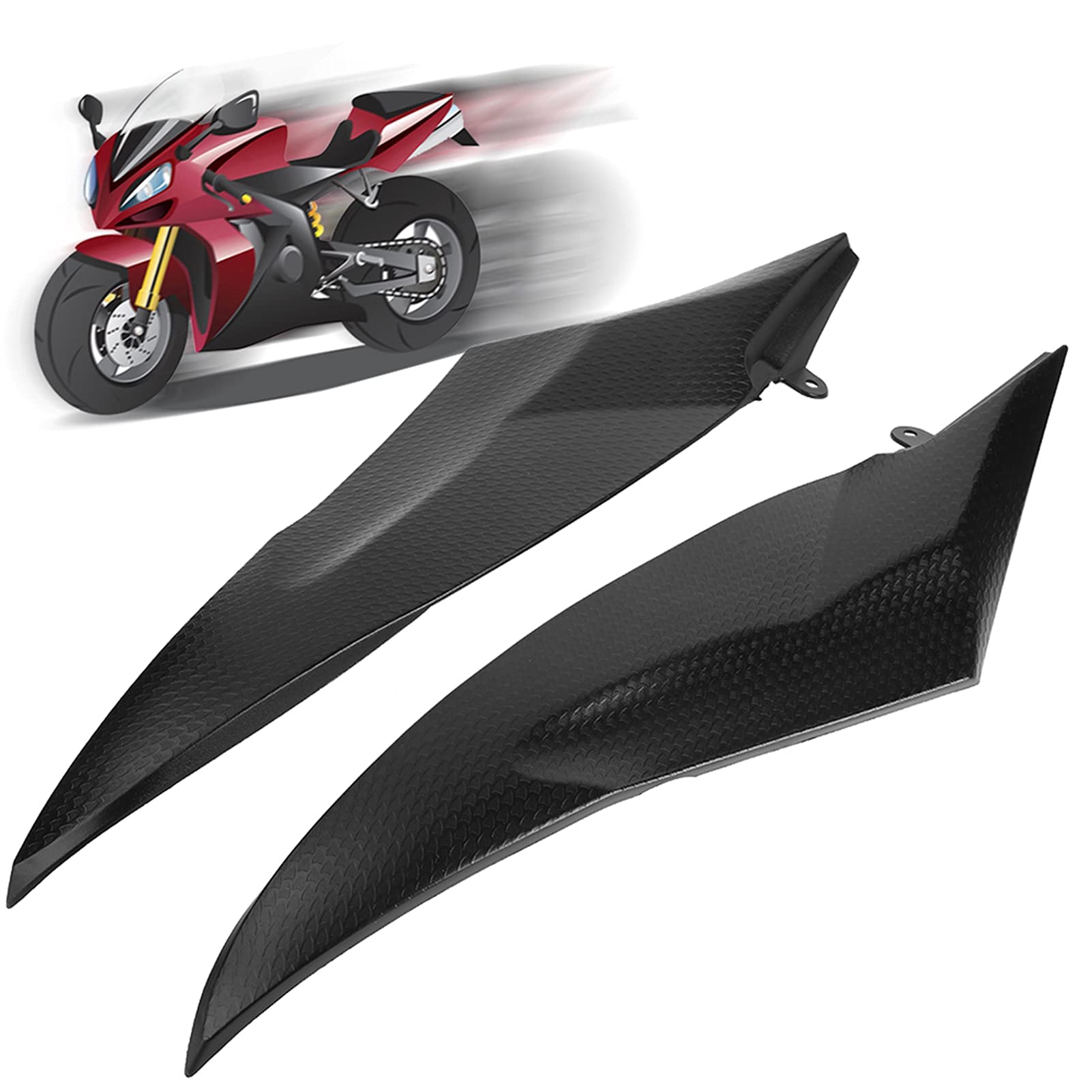 Generic Ensemble de Panneaux de Garniture Latérale de Réservoir de Gaz de Haute qualité, Adaptés aux Cavaliers YZF-R6 2006 – 2007, Accessoires en Plastique ABS 2 Pièces
