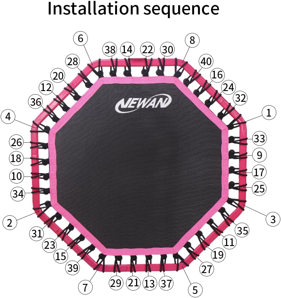 NEWAN Replacement Trampoline Mats，48 ‘’ Trampoline Jumping Surface,Anti-wear and Tear Resistant 48’’ Octagon Rebounding Surface,Made for Octagon 48'' NEWAN Trampolines