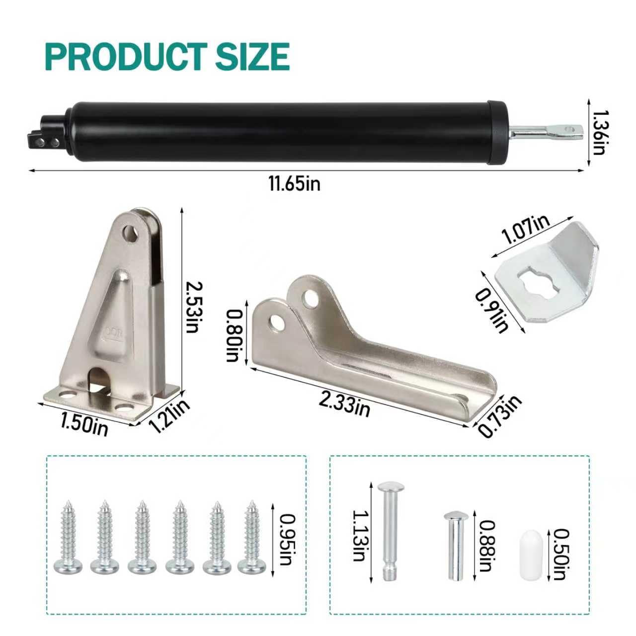 2 Pack Heavy Duty Screen Door Closers - Adjustable Pneumatic Storm Door Shocks with Cushion Speed Control, Smooth Closing for Screen & Storm Doors, Black — Amazon image 3