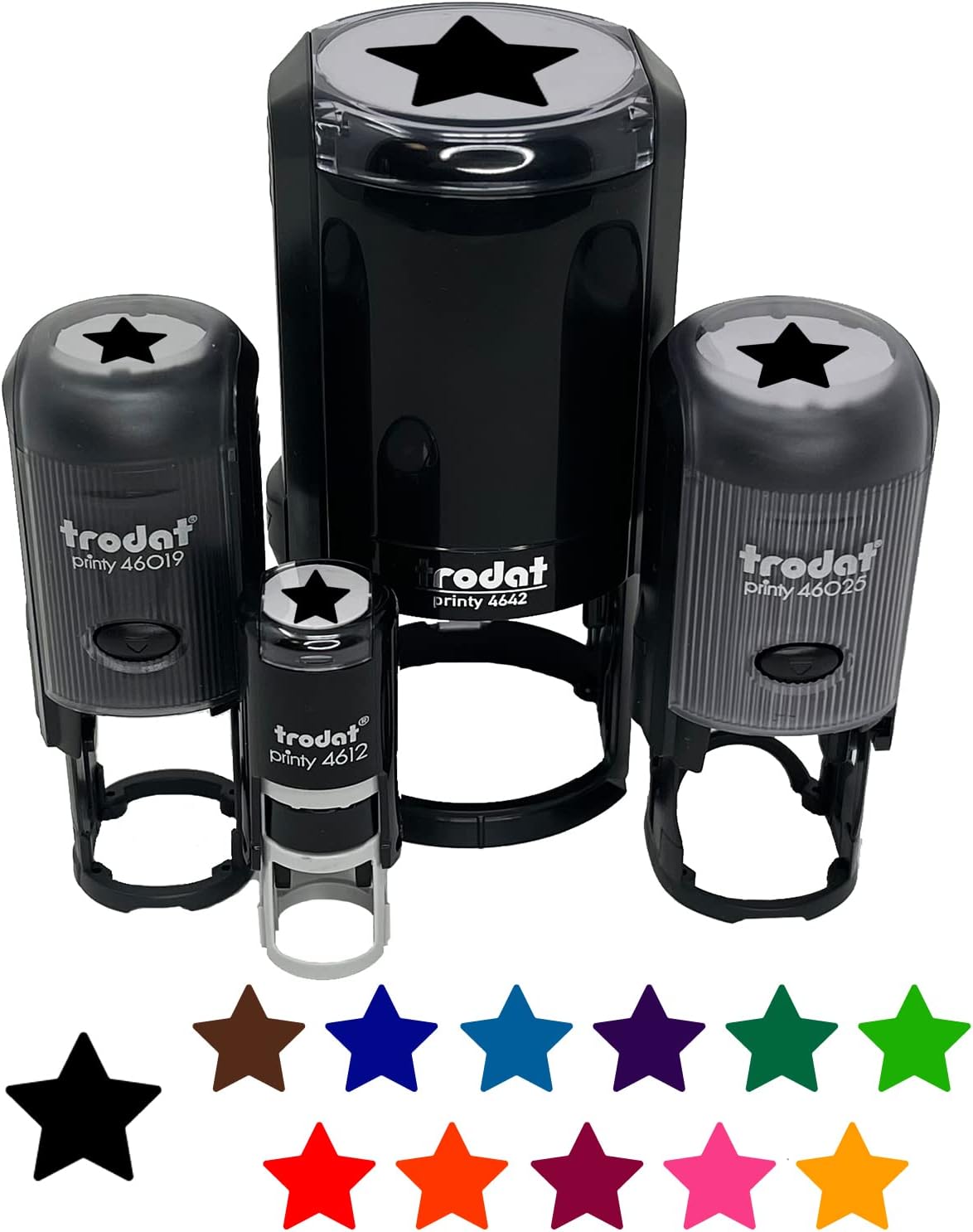 - Star Shape Excellent Self-Inking Rubber Stamp for Stamping Ink Stamper Crafting Planners - 1/2 Inch Mini - UV Ink