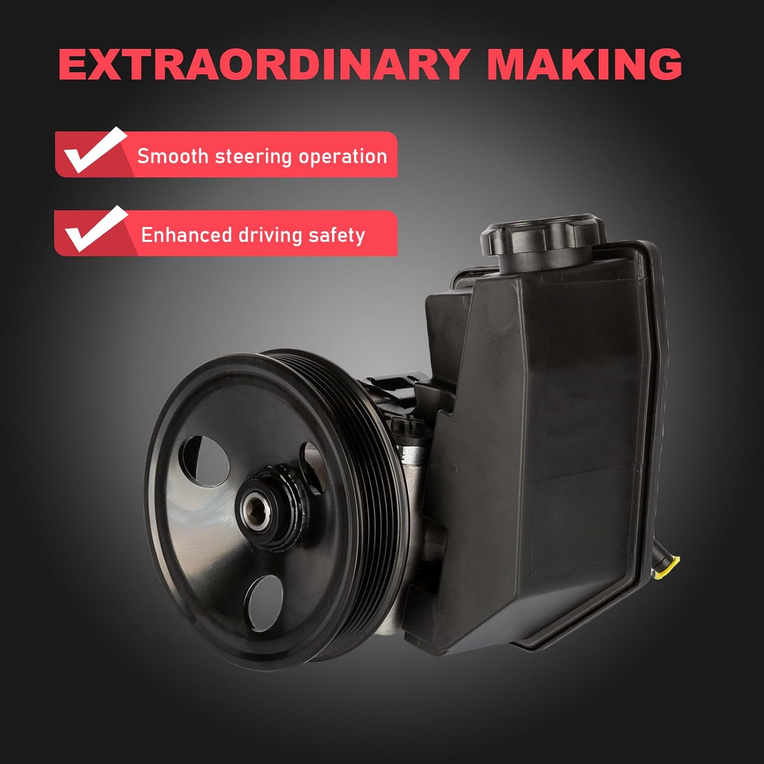 20-38771 Power Steering Pump with Pulley & Reservoir, Compatible with Jeep Cherokee 1996-2001 Jeep Wrangler 1997-2003 Replaces 52087871 52087871AB 55-7141 50-7140