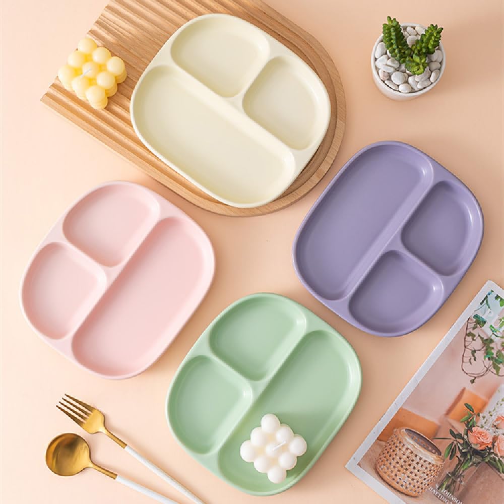 Ceramiczny talerz kontrolny dla dorosłych, talerz dietetyczny z 3 przegródkami, talerz żywieniowy do sałatek, deserów, makaronu, biftecka, śniadania