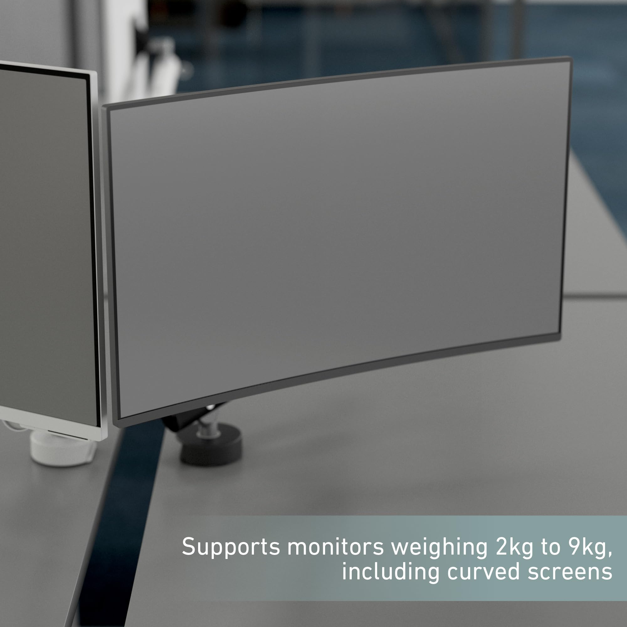 MIRO Supporto da scrivania a braccio singolo per monitor con fissaggio tramite scrivania, braccio regolabile con molla a gas compatibile VESA, gestione dei cavi, adatto a schermi da 17 a 32 pollici