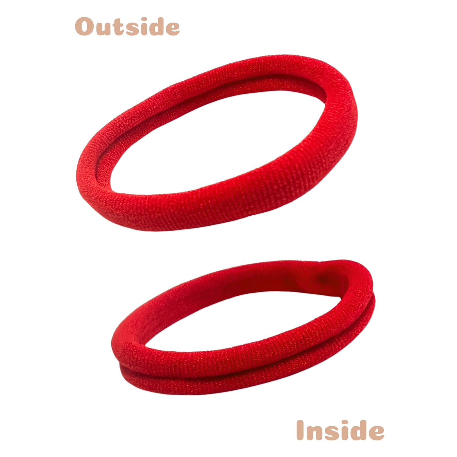 50 Pcs 8mm Red Thick Hair Bands,Hair Ties Christmas Stocking Fillers Women and Girls, School Hair Accessories - Image 3