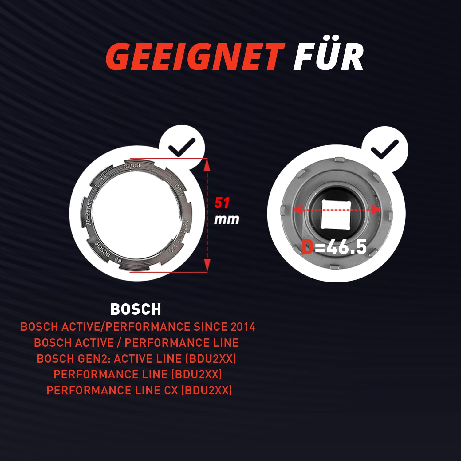 Tretlager Werkzeug für Bosch Lockring Gen 2 – Hochwertiges Tretlagerschlüssel für E-Bike Tretlager | Werkzeug & Kurbelabzieher Fahrrad | Bosch Spider Tool