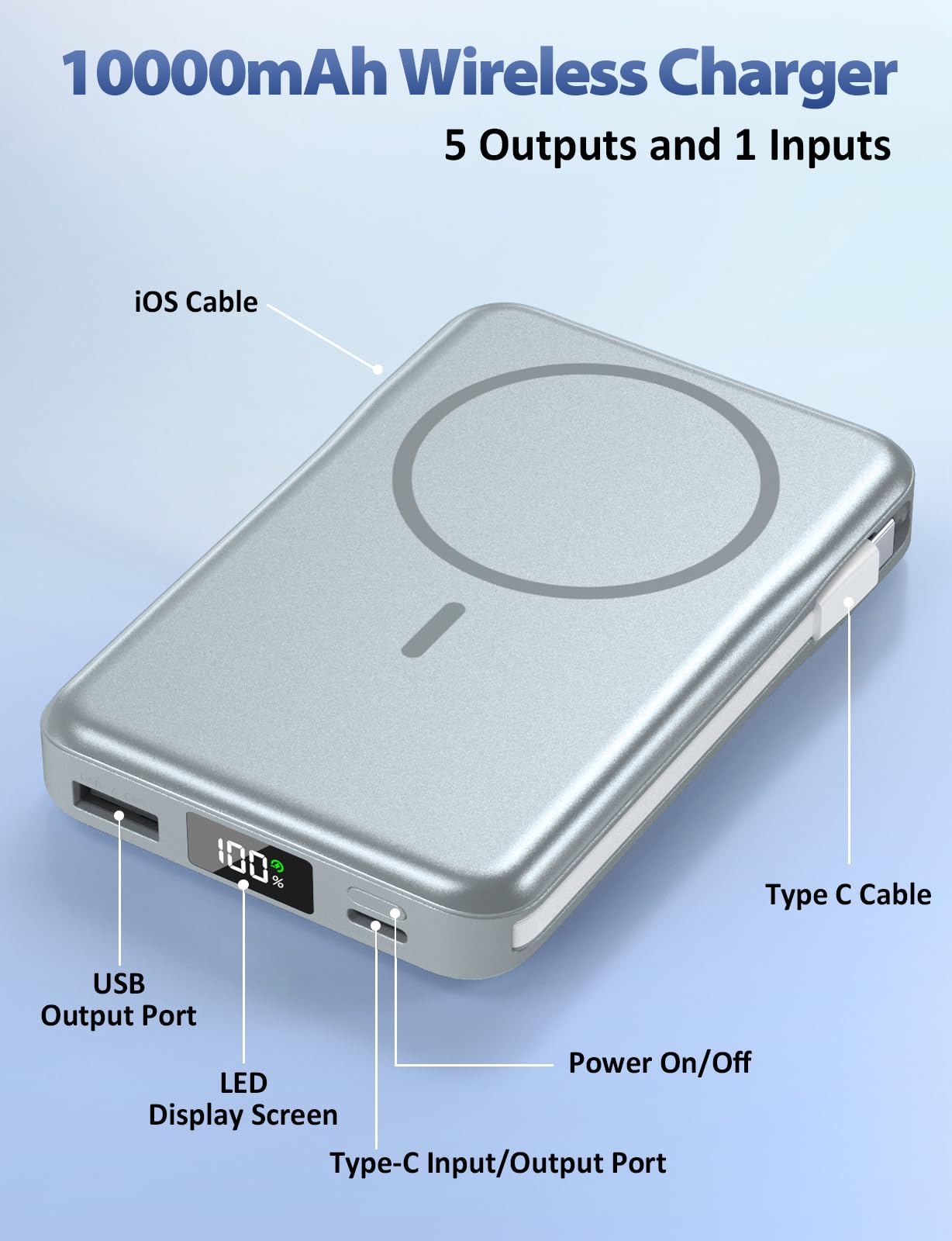 Macchiatto MagSafe Powerbank 10000mAh - Magnetische Powerbank Mit LED Display & 20W Schnellladung