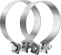 Vista 7 de Abrazadera de escape de 2.25 pulgadas, abrazadera de banda de escape estrecha de 2 1/4 de acero inoxidable 304 (2 piezas)
