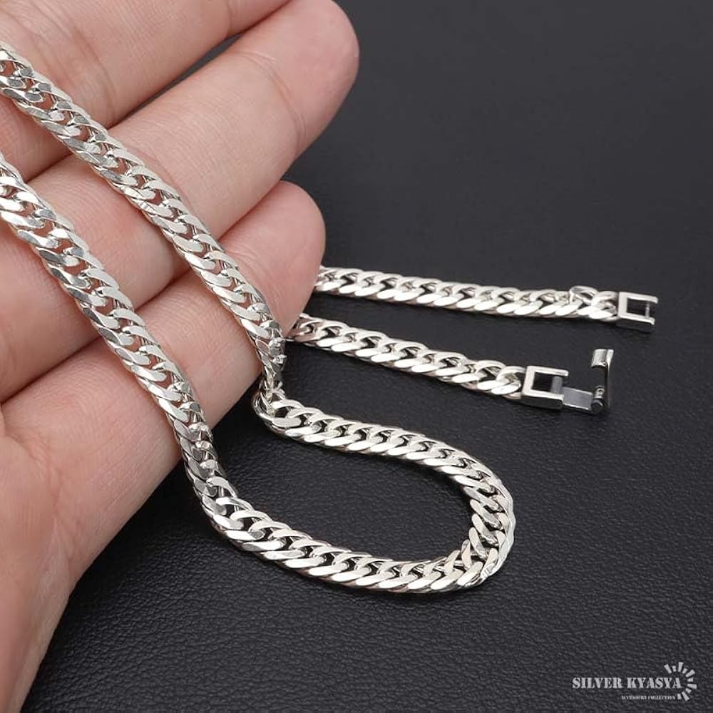 Amazon | [silver KYASYA]シルバー925 チェーンネックレス 6面