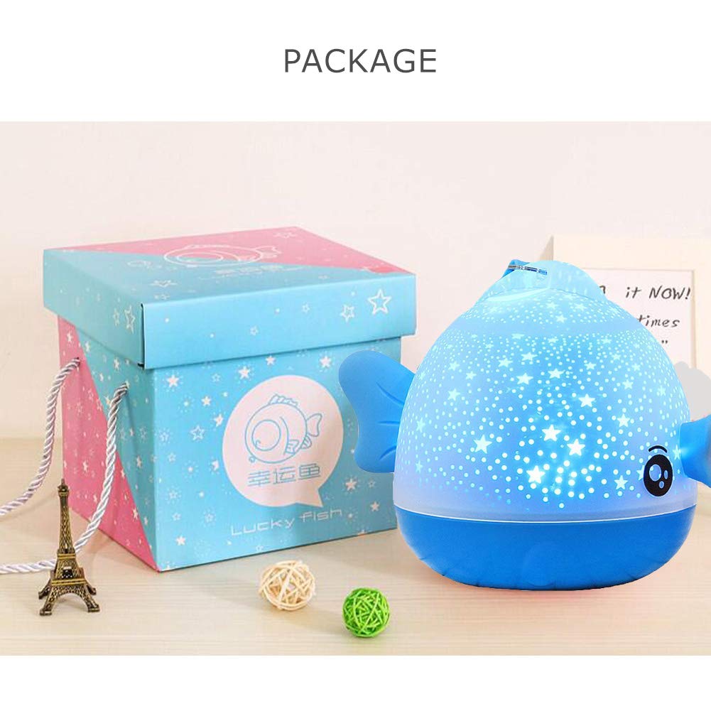 WINICE Remote Control and Timer Design Seabed Starry Sky Rotating LED Star Projector for Bedroom, Night Light for Kids, Night Color Moon Lamp for Children Baby Teens Adults(Blue)