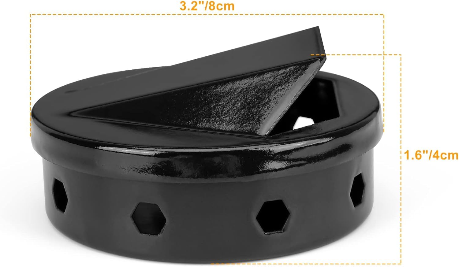 Onlyfire Mini Affumicatore BBQ, Smoker Box in Smalto di Pellet e Cippato di Legno, Nero, 2 Pezzi